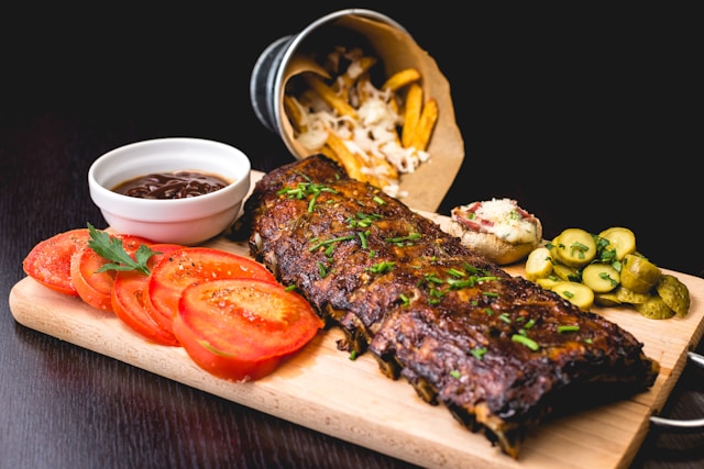 ribs with fries